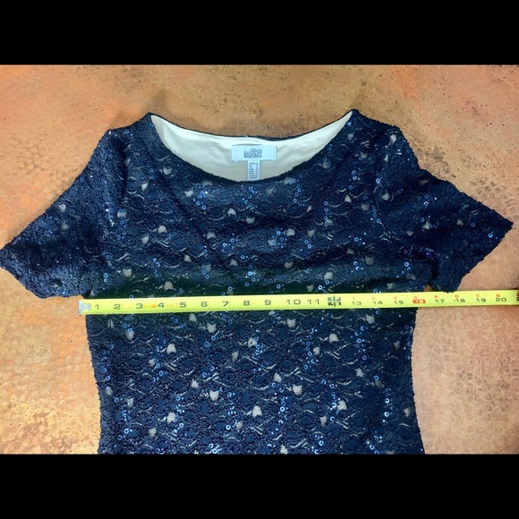 BADLEY MISCHKA Navy Sequined dress - Picture 7 of 10